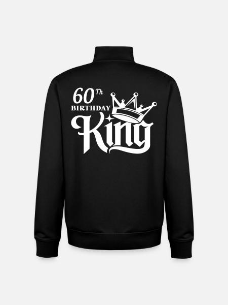 60th birthday king - Unisex Organic Zip Sweatshirt by Stanley/Stella - black