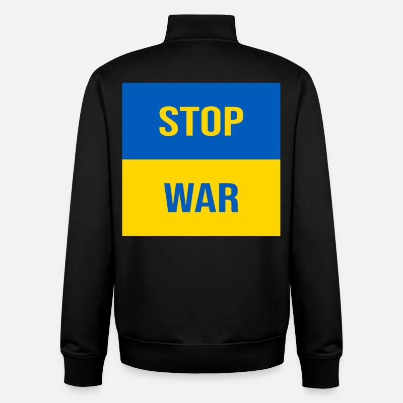 STOP WAR - Unisex Organic Zip Sweatshirt von Stanley/Stella - Schwarz