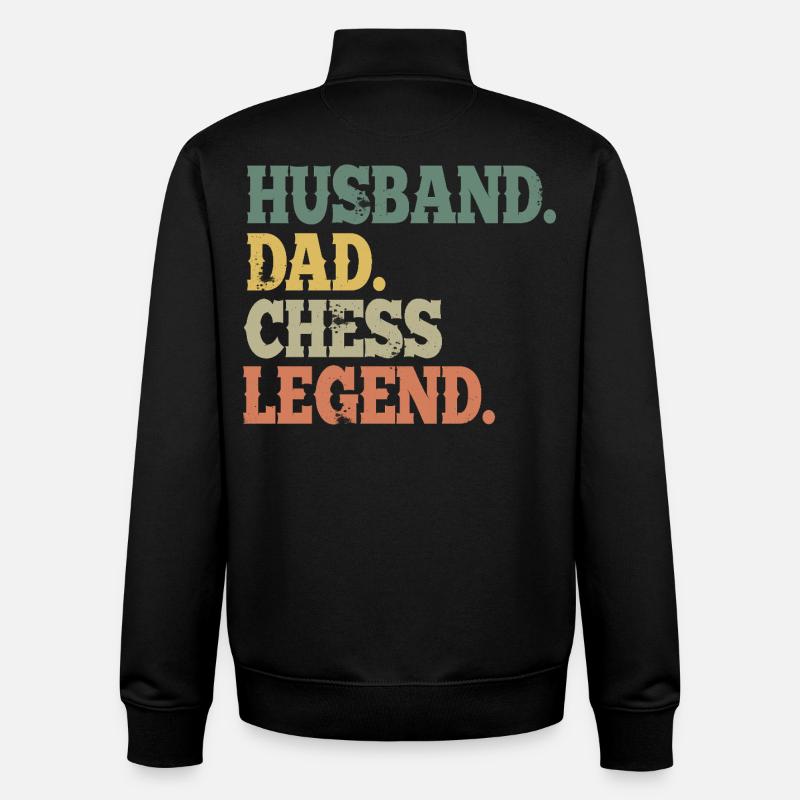 Papa d’échecs - Sweat zippé unisexe en coton bio Stanley/Stella - noir