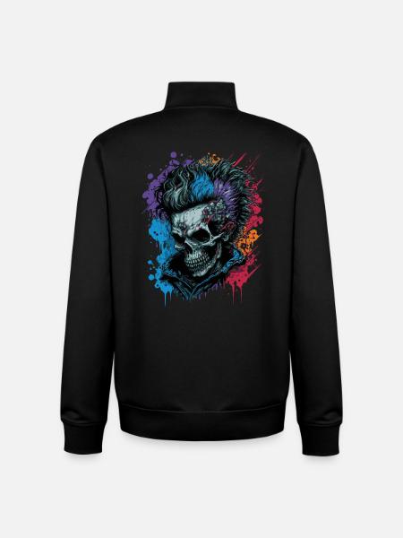 Rainbow Zombie Punk - Unisex Organic Zip Sweatshirt by Stanley/Stella - black