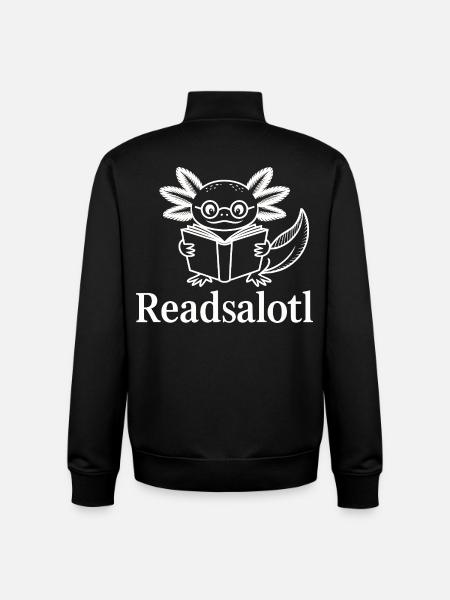 Lineart Readsalotl Axolotl Lecture - Unisex Organic Zip Sweatshirt by Stanley/Stella - black