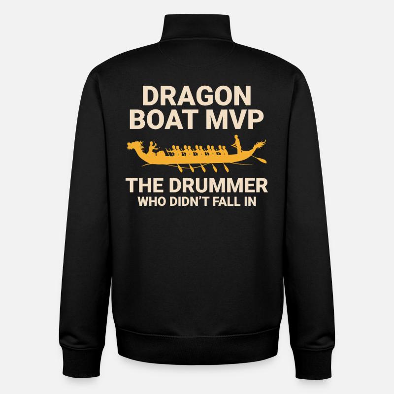 Champion de course de bateaux-dragons - Sweat zippé unisexe en coton bio Stanley/Stella - noir