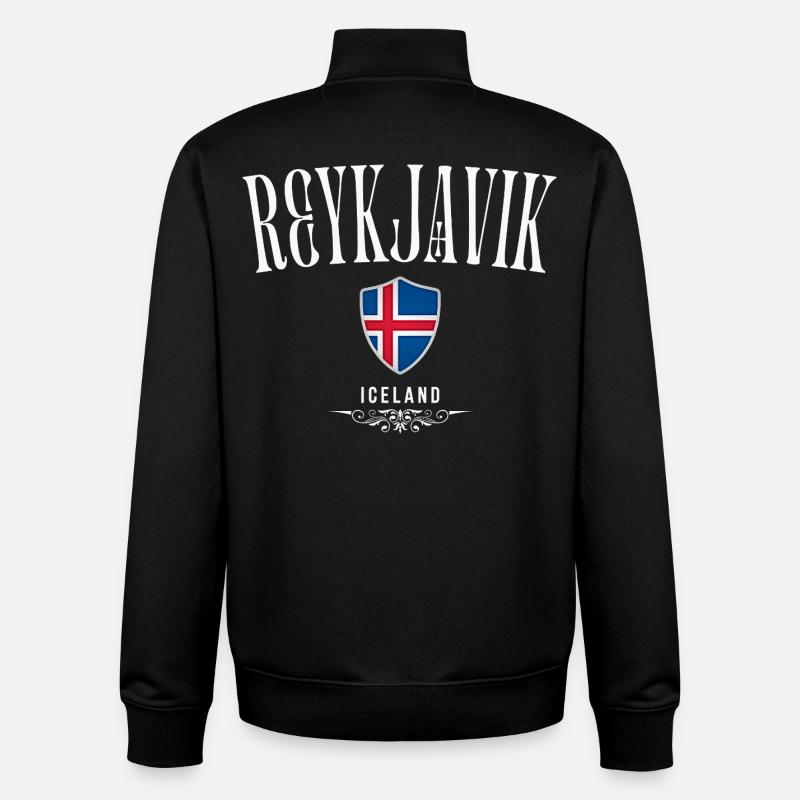 Reykjavik, Islande, souvenir de Reykjavik - Sweat zippé unisexe en coton bio Stanley/Stella - noir