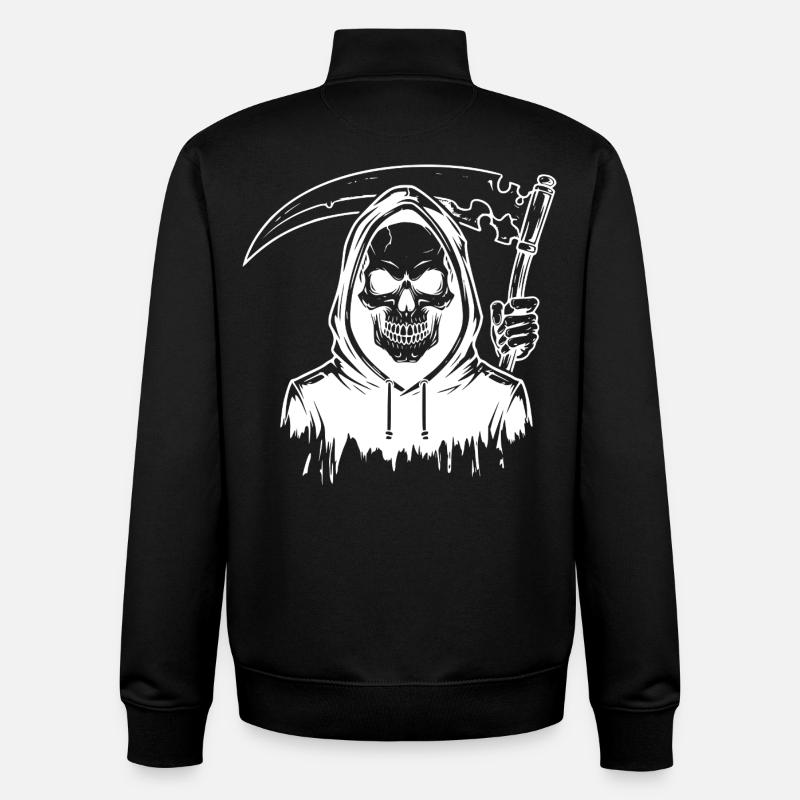Grim Reaper Skull Design - Unisex Organic Zip Sweatshirt von Stanley/Stella - Schwarz
