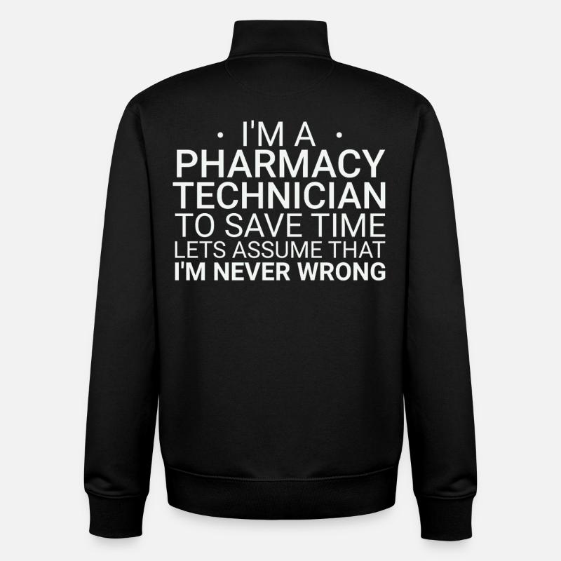 Pharmacy technician Never Wrong - Unisex Organic Zip Sweatshirt von Stanley/Stella - Schwarz