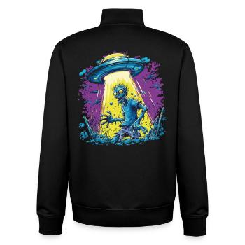Zombie OVNI - Sweat zippé unisexe en coton bio Stanley/Stella - noir - Dos - AI Model Male 185 light (185cm)