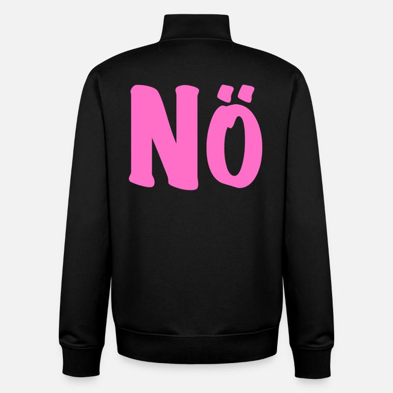 Non - rose fluo - Non Néon - Sweat zippé unisexe en coton bio Stanley/Stella - noir