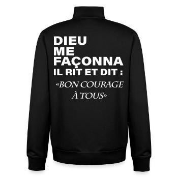 Divine Humor Funny Quote Self-Deprecation - Unisex Organic Zip Sweatshirt by Stanley/Stella - black - Back - AI Model Male 185 light (185cm)