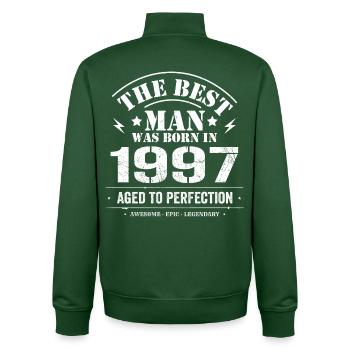 Geboren im 1997 Geburtstag 1997 - 28 Jahre Retro - Unisex Organic Zip Sweatshirt von Stanley/Stella - Flaschengrün - Hinten - AI Model Male 185 dark (185cm)