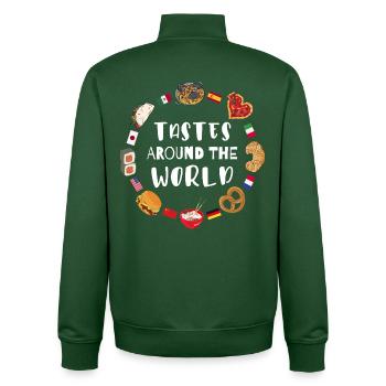 Nourriture du monde entier - Sweat zippé unisexe en coton bio Stanley/Stella - vert bouteille - Dos - AI Model Male 185 dark (185cm)