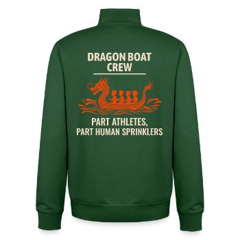 Drachenboot Crew Athleten Sprinkler - Unisex Organic Zip Sweatshirt von Stanley/Stella - Flaschengrün - Hinten - AI Model Male 185 dark (185cm)