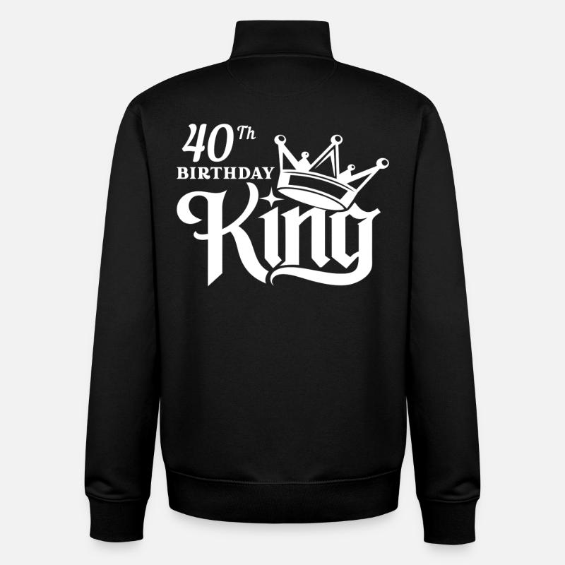 Roi du 40e anniversaire - Sweat zippé unisexe en coton bio Stanley/Stella - noir