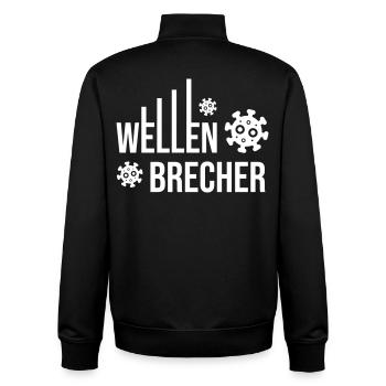 Virus du brise-lames - Sweat zippé unisexe en coton bio Stanley/Stella - noir - Dos - AI Model Male 185 light (185cm)