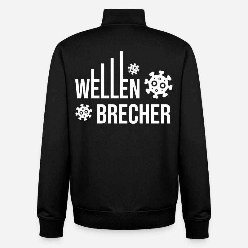 Virus du brise-lames - Sweat zippé unisexe en coton bio Stanley/Stella - noir