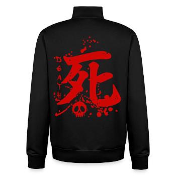 The word death in Japanese - Unisex Organic Zip Sweatshirt by Stanley/Stella - black - Back - AI Model Male 185 light (185cm)