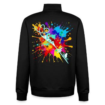 Skiing - Unisex Organic Zip Sweatshirt by Stanley/Stella - black - Back - AI Model Male 185 light (185cm)