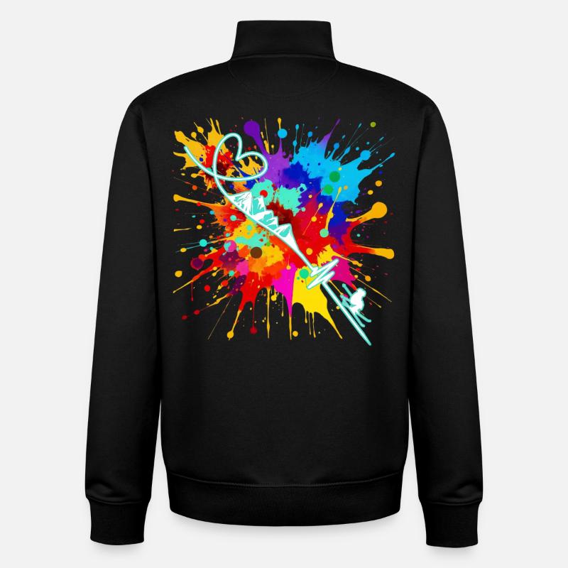 Ski - Sweat zippé unisexe en coton bio Stanley/Stella - noir