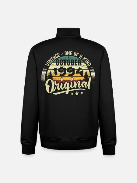 October 1994 Birthday Gift - Unisex Organic Zip Sweatshirt by Stanley/Stella - black