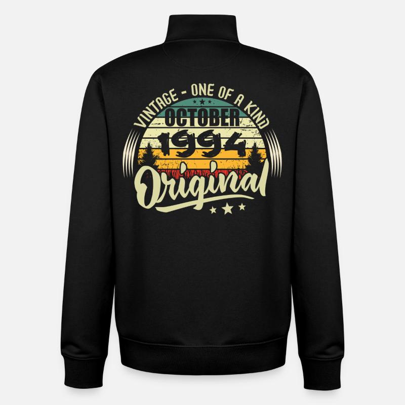 October 1994 Birthday Gift - Unisex Organic Zip Sweatshirt by Stanley/Stella - black