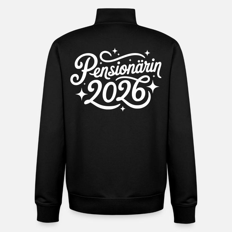 Retraité 2026 - Sweat zippé unisexe en coton bio Stanley/Stella - noir