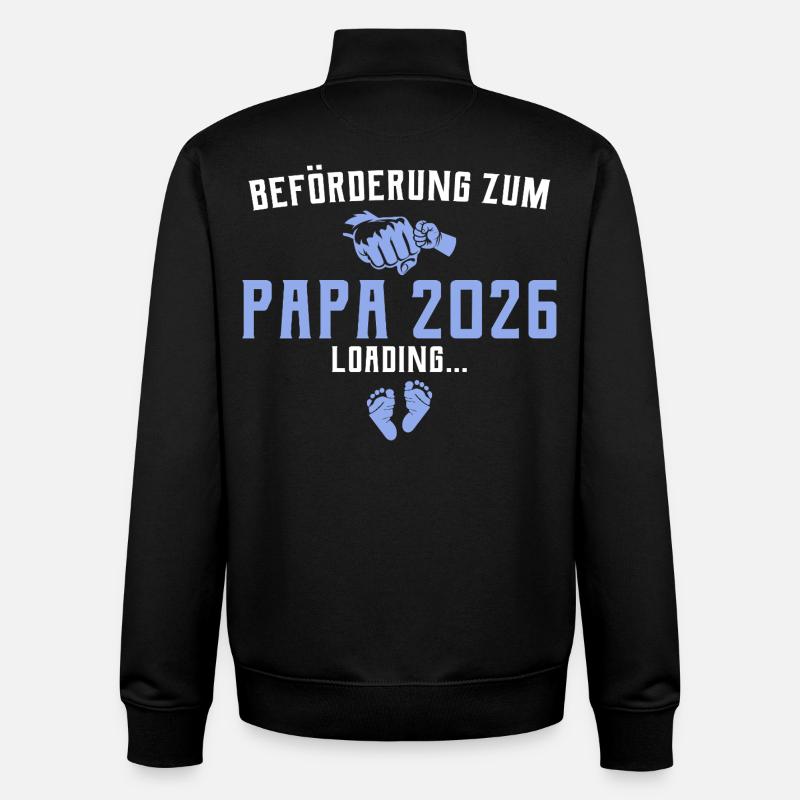 Promotion Papa 2026 chargement - Sweat zippé unisexe en coton bio Stanley/Stella - noir
