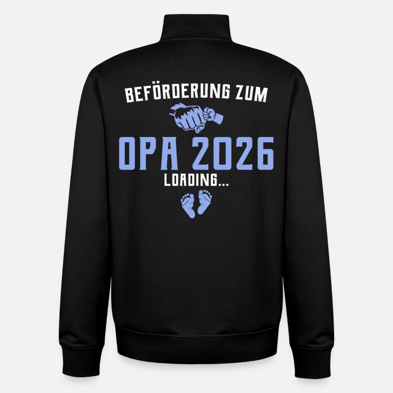 Promotion à Papi 2026 chargement - Sweat zippé unisexe en coton bio Stanley/Stella - noir