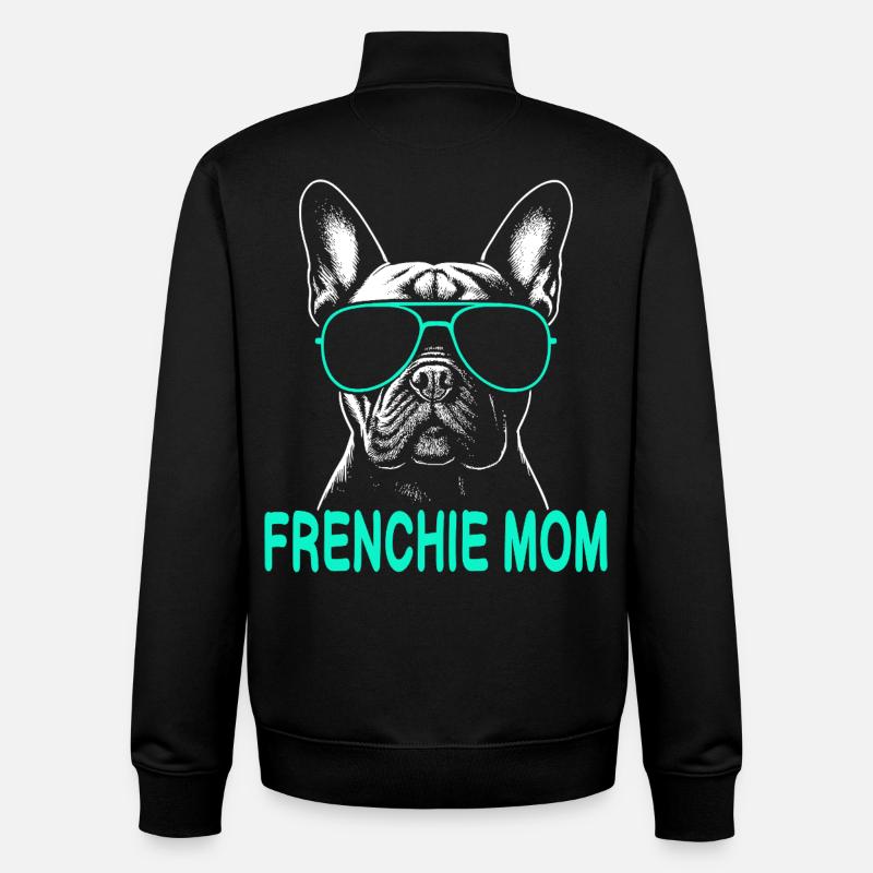 Frenchie Mom  - Unisex Organic Zip Sweatshirt von Stanley/Stella - Schwarz