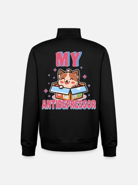 Kitten Joy Anti-Depression Humor-Tier - Unisex Organic Zip Sweatshirt von Stanley/Stella - Schwarz