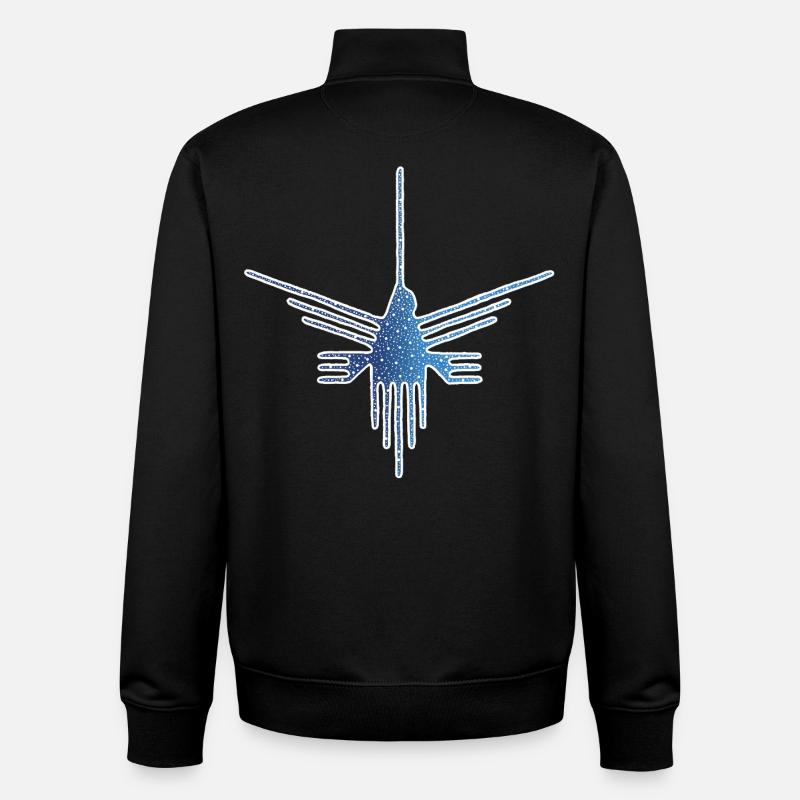 Nazca Bird on Starry Background - Unisex Organic Zip Sweatshirt by Stanley/Stella - black