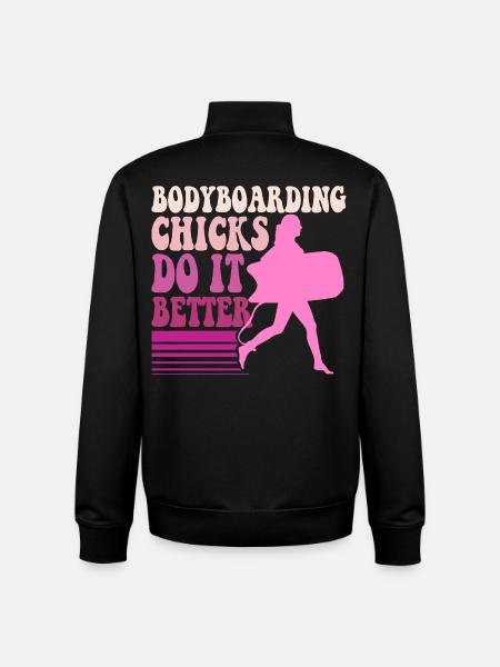 Bodyboarding Chicks Bodyboarder - Unisex Organic Zip Sweatshirt by Stanley/Stella - black