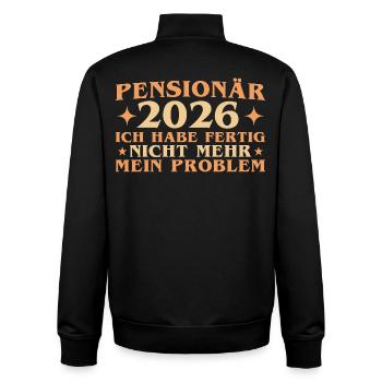 Retraité 2026 Adieu collègue de travail Pension - Sweat zippé unisexe en coton bio Stanley/Stella - noir - Dos - AI Model Male 185 light (185cm)