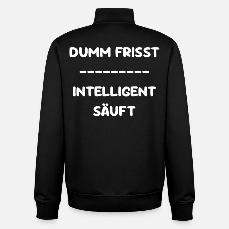 Stupid Eats - Intelligent Drinks - Unisex Organic Zip Sweatshirt by Stanley/Stella - black