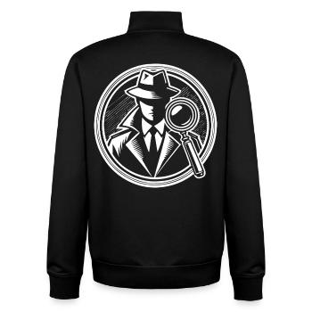 Detective Design – In search of clues with a magnifying glass - Unisex Organic Zip Sweatshirt by Stanley/Stella - black - Back - AI Model Male 185 light (185cm)