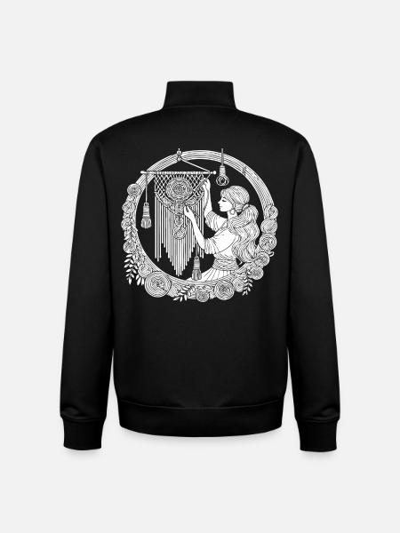 Macrame Design – Creativity & Boho Style - Unisex Organic Zip Sweatshirt by Stanley/Stella - black