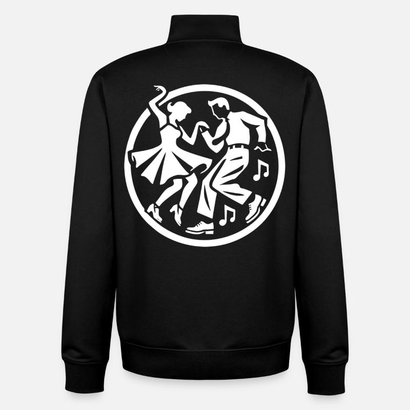 Rock 'n' Roll Silhouette Design - Unisex Organic Zip Sweatshirt by Stanley/Stella - black