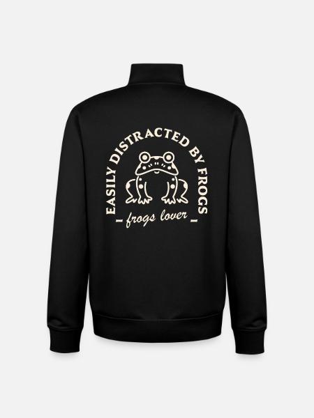 Funny frog lovers humorous quotes - Unisex Organic Zip Sweatshirt by Stanley/Stella - black