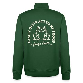 Citations humoristiques drôles pour les amoureux de grenouilles - Sweat zippé unisexe en coton bio Stanley/Stella - vert bouteille - Dos - AI Model Male 185 dark (185cm)