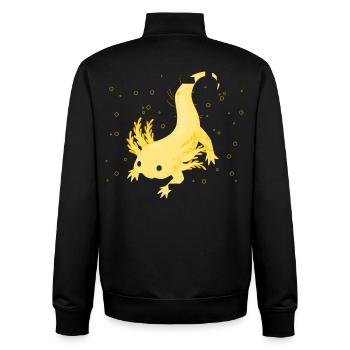 Design gecko lumineux avec détail jaune - Sweat zippé unisexe en coton bio Stanley/Stella - noir - Dos - AI Model Male 185 light (185cm)