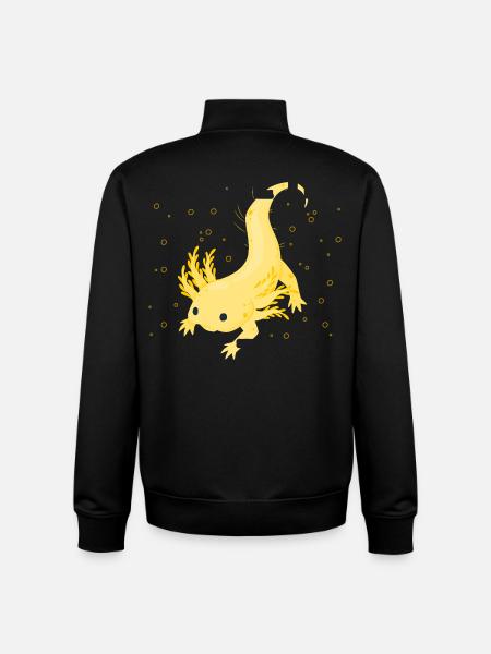 Bright gecko design with yellow detail - Unisex Organic Zip Sweatshirt by Stanley/Stella - black