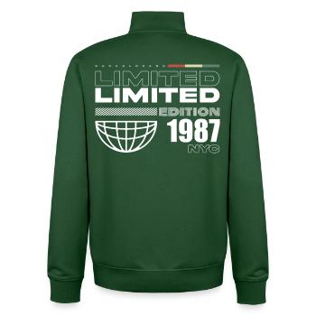 1987 Geburtstagsgeschenk - Vintage 1987, 38. Gebur - Unisex Organic Zip Sweatshirt von Stanley/Stella - Flaschengrün - Hinten - AI Model Male 185 dark (185cm)