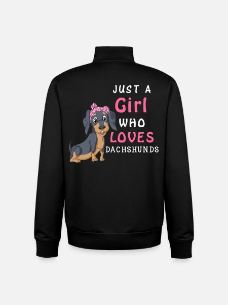 Mädchen liebt Dackel T-Shirt - Unisex Organic Zip Sweatshirt von Stanley/Stella - Schwarz