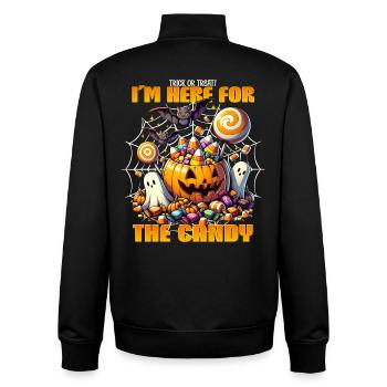 Je suis ici pour les bonbons – Halloween Trick or Treat - Sweat zippé unisexe en coton bio Stanley/Stella - noir - Dos - AI Model Male 185 light (185cm)
