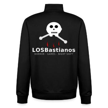 LosBastiano's "Bloody Night" – Skull & Bones - Unisex Organic Zip Sweatshirt by Stanley/Stella - black - Back - AI Model Male 185 light (185cm)