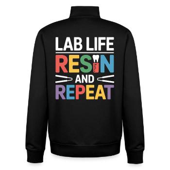Dentallaborant Arbeitskunst - Unisex Organic Zip Sweatshirt von Stanley/Stella - Schwarz - Hinten - AI Model Male 185 light (185cm)