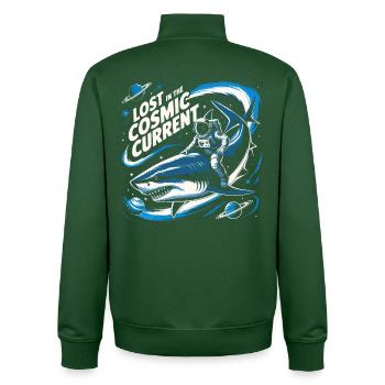 Astronomie & Kosmologie - Hai Surreal - Spruch - Unisex Organic Zip Sweatshirt von Stanley/Stella - Flaschengrün - Hinten - AI Model Male 185 dark (185cm)