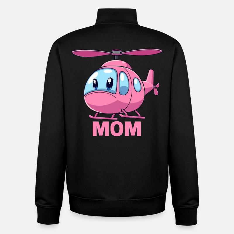 Mère hélicoptère - Sweat zippé unisexe en coton bio Stanley/Stella - noir