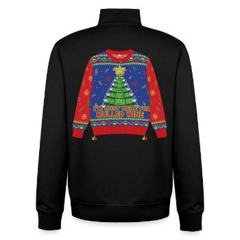 Here for mulled wine - Unisex Organic Zip Sweatshirt by Stanley/Stella - black - Back - AI Model Male 185 light (185cm)