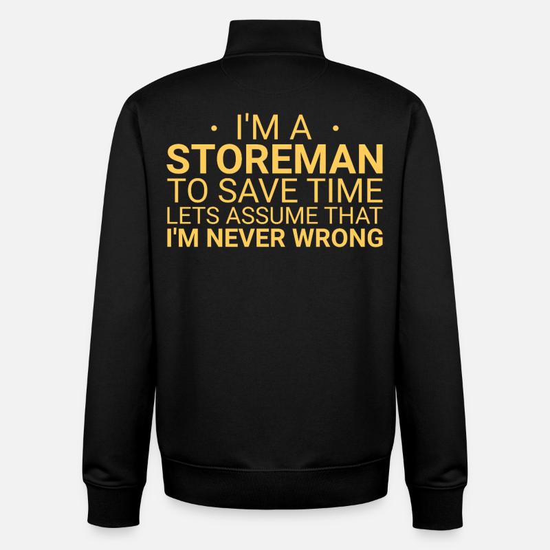 Storeman Never Wrong - Unisex Organic Zip Sweatshirt by Stanley/Stella - black
