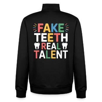 Technicien de pont dentaire Art - Sweat zippé unisexe en coton bio Stanley/Stella - noir - Dos - AI Model Male 185 light (185cm)