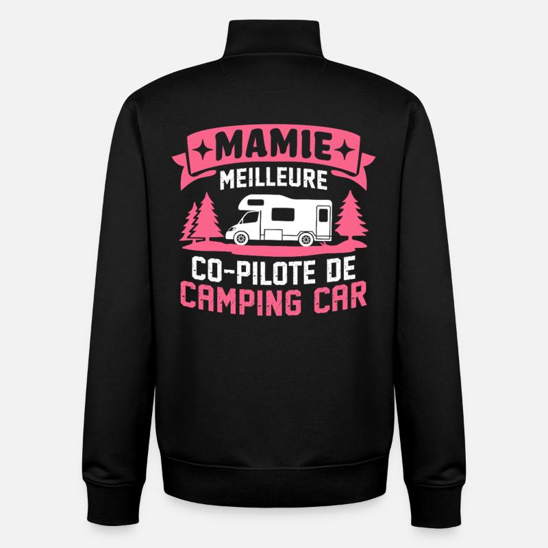 Mamie Meilleure Co-pilote de Camping-Car - Sweat zippé unisexe en coton bio Stanley/Stella - noir